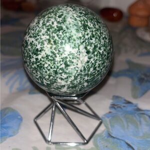 Chinese Jade Sphere with Stand